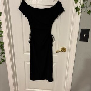 black off the shoulders dress
